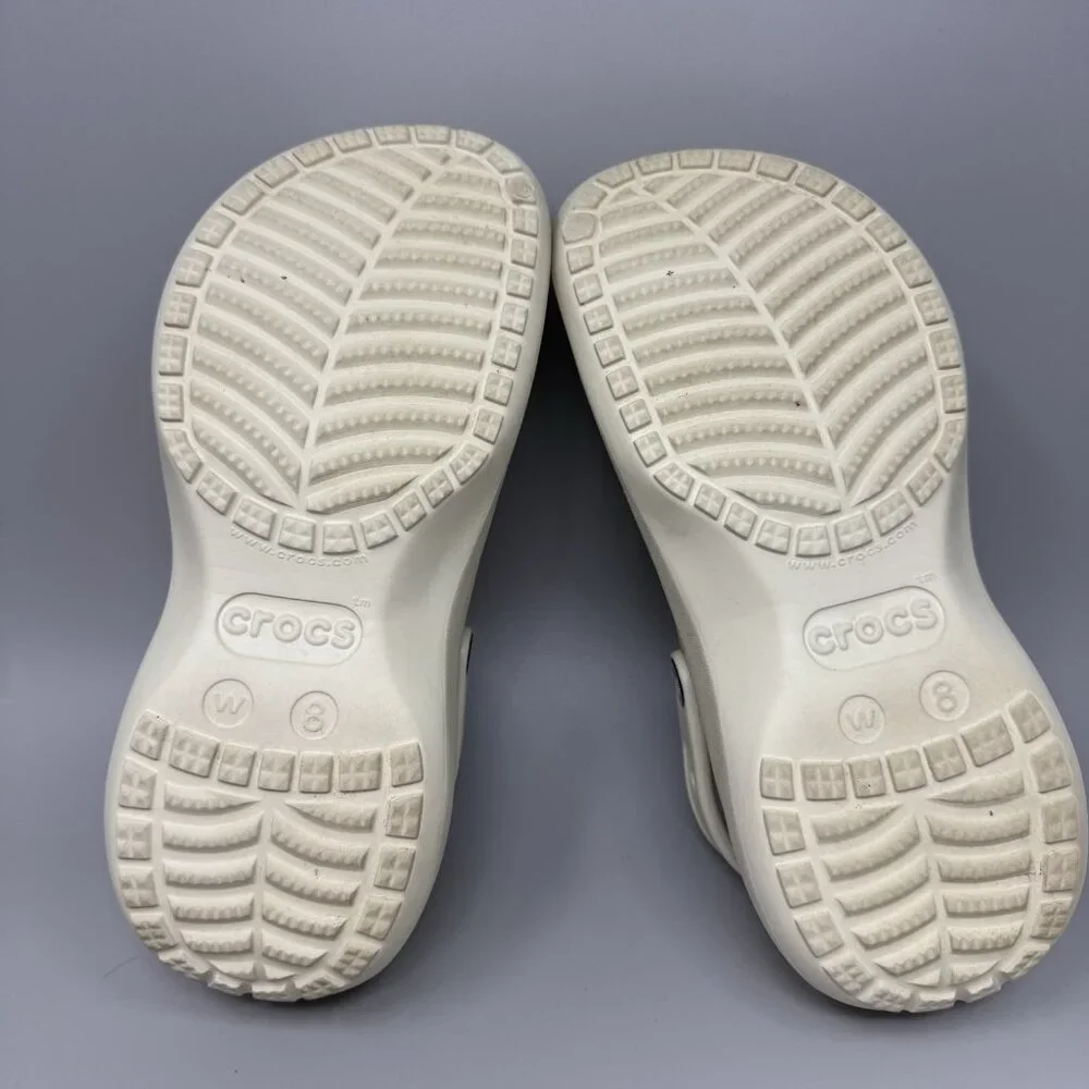 Crocs Classic Bae Platform Clog Shoes Womens Size 8 Beige Tan Slip On Comfort - Picture 9 of 10